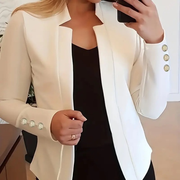 Jackets & Blazers - Elegant Cream Women's Blazer